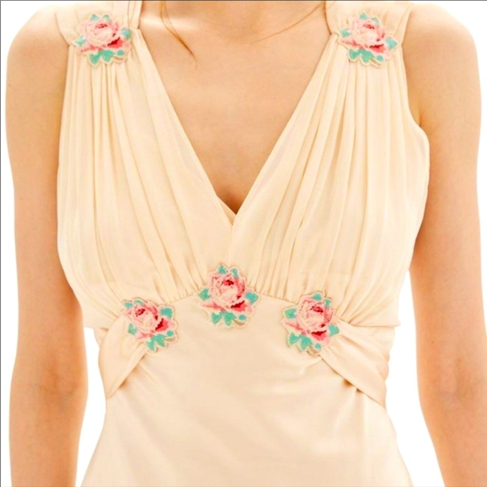 Topshop Peach (Nude) Satin Long Dress Size 8
